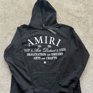 Amiri Black Hoodie with White Print